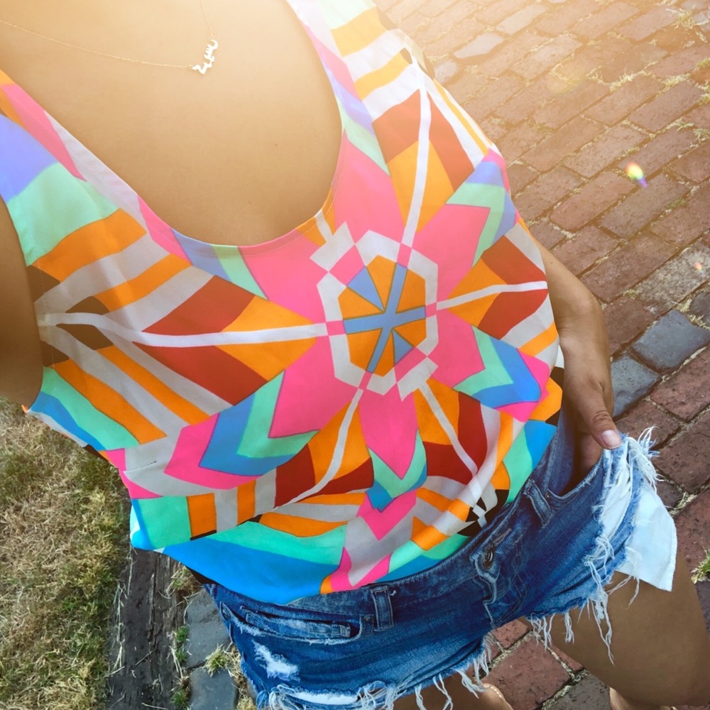 Mara Hoffman geometric racerback tank